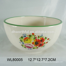 Factory direct sale 2016 ceramic bowl with popular flower decal